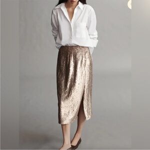 NEW TWP fish scale ladylike sequin skirt size 4
